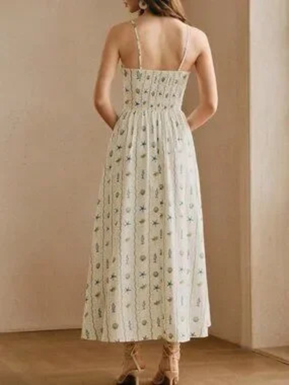 ZARA Multicolor Boho Women's Beach Spaghetti Strap Beaded Dress
